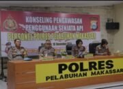 Polres Pelabuhan Makassar menggelar konseling pengawasan penggunaan senjata api bagi seluruh personel Polri di jajarannya