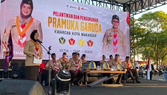 Pertama dalam Sejarah, Kwarcab Kota Makassar Kukuhkan 241 Anggota Pramuka Garuda di Pantai Akkarena